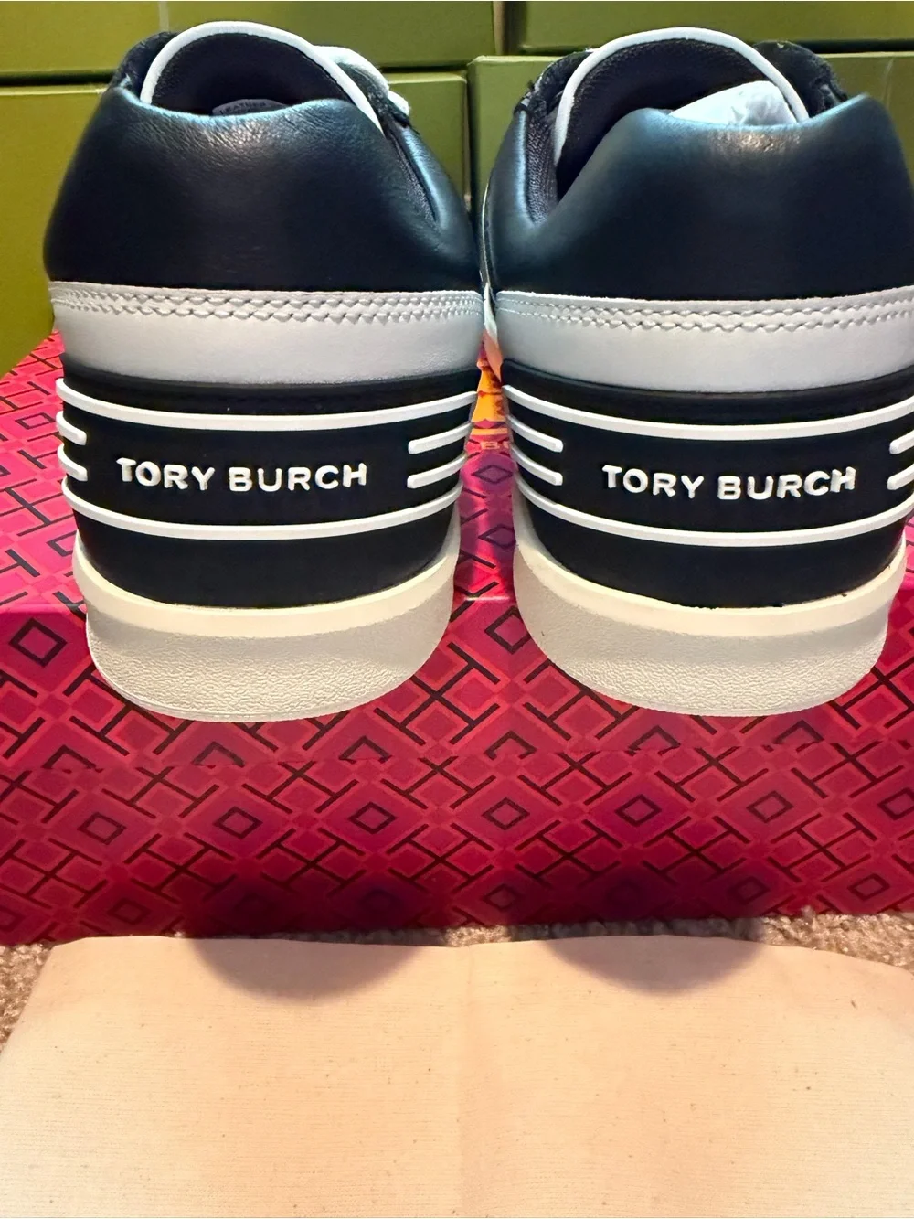 Tory Burch Black/ White Clover Court Sneakers - Picture 6 of 10
